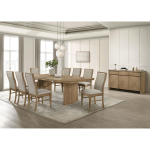 Adina - 10 Piece Extension Dining Set - Distressed Light Brown