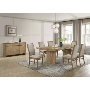 Adina - 8 Piece Extension Dining Set - Distressed Light Brown