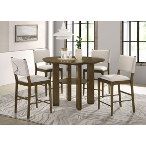 Ottowa - 5 Piece Round Counter Height Dining Room Set - Brown