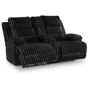 Rhine Falls - Double Reclining Power Loveseat With Console - Onyx