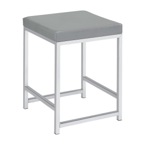 Umbridge - Upholstered Square Padded Cushion Vanity Stool - Light Gray