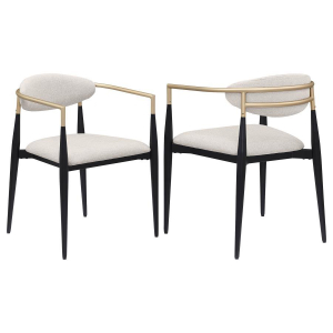 Alexis - Fabric Upholstered Dining Arm Chair (Set of 2) - Beige