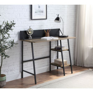 Garima - Writing Desk - Rustic Oak & Black