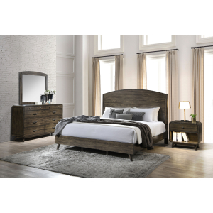 Rex - Eastern King 4 Piece Bedroom Set (Bed, Dresser, Mirror, Nightstand) - Brown