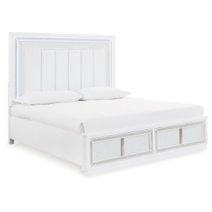 Chalanna - King Upholstered Storage Bed - White