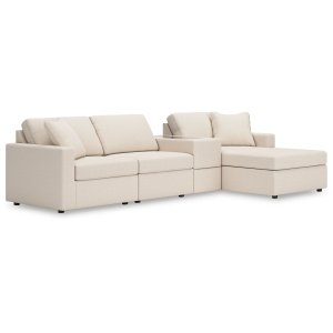 Modmax - 4-Piece Sectional With Raf Corner Chaise And Storage Console - Oyster