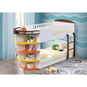 Neptune - Twin Over Twin Bunk Bed - White & Chocolate