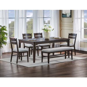 Higgins - 6 Piece Dining Room Set - Dark oak
