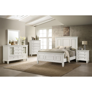 Sandy Beach - 5 Piece Eastern King Bedroom Set - White