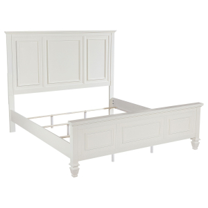 Sandy Beach - Eastern King Wood Panel Bed - Cream White