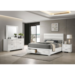 Felicity - 4 Piece California King Platform Bedroom Set - White