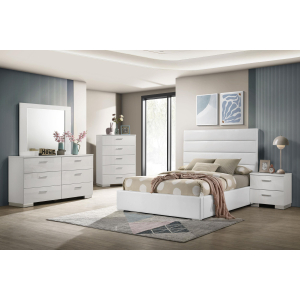 Felicity - 5 Piece Full Bedroom Set - White High Gloss