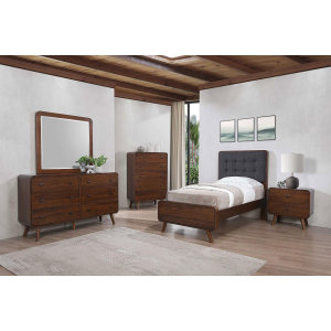 Robyn - 5 Piece Twin Bedroom Set - Dark Walnut