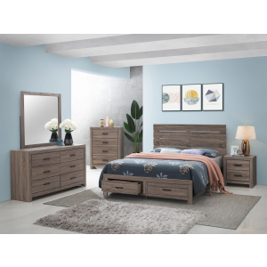 Brantford - Queen 5 Piece Bedroom Set - Barrel Oak