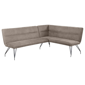 Dodson - Fabric Upholstered L-Shaped Nook Dining Bench - Taupe