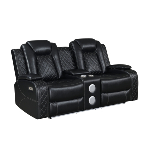 Orion II - Console Loveseat With Power Headrest & Footrest - Black