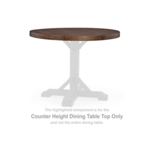 Valebeck - Round Drm Counter Table Top - Black / Brown