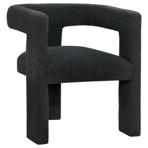 Petra - Boucle Upholstered Accent Side Chair - Black