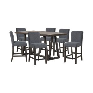 High Line - Counter Table & 6 Chairs - Gray