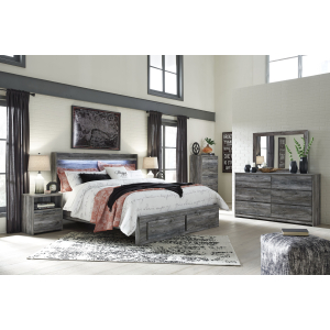 Baystorm - 5 Pc. - Chest, King Panel Bed with 2 Storage Drawers - Gray