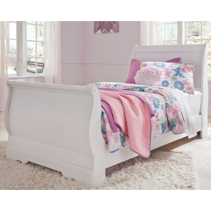 Anarasia - Twin Sleigh Bed - White