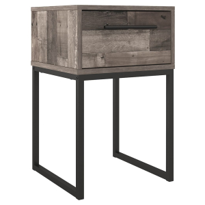 Neilsville - One Drawer Night Stand - Black / Gray