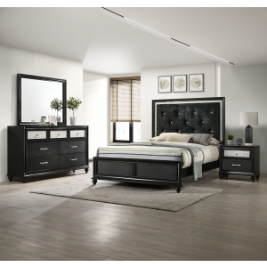 Lila - Full 4 Piece Bedroom Set - Black