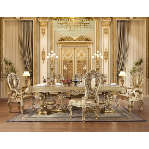 Seville - Dining Table With Pedestal Base - Gold