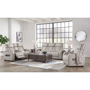 Boyington - 3 Pc. - Power Reclining Sofa, Power Reclining Loveseat, Power Recliner - Gray