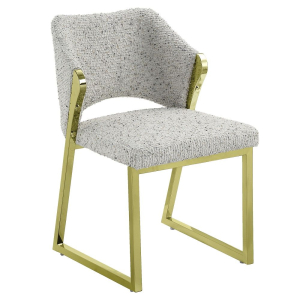 Galdesa - Side Chair (Set of 2) - Teddy Sherpa & Mirrored Gold