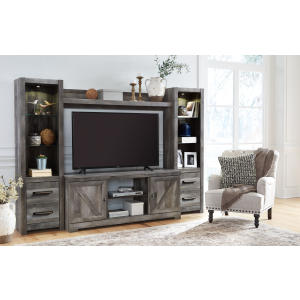 Wynnlow - 4 Pc. - Entertainment Center - 63## TV Stand - Gray