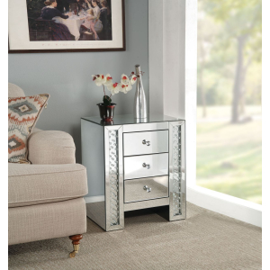 Nysa - Accent Table - Mirrored & Faux Crystals