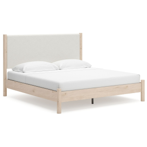 Cadmori - King Upholstered Panel Bed - Two-tone