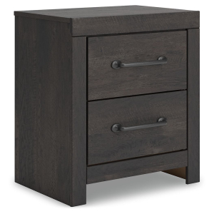 Hollivern - Two Drawer Night Stand - Dark Gray