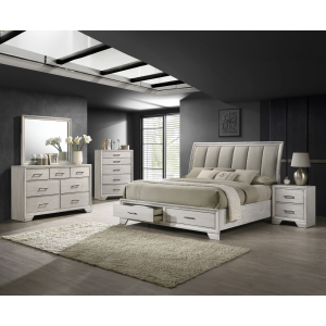 Jaymes - King 5 Piece Bedroom Set - White Mist