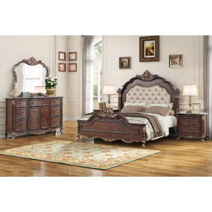Constantine - 6/6 Eastern King 4 Piece Bedroom Set (Bed, Dresser, Mirror, Nightstand) - Cherry