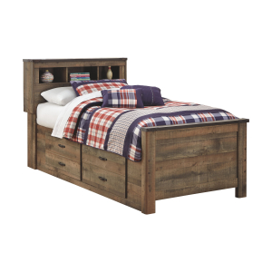 Trinell - Twin Bookcase Bed with 2 Storage Drawers - Brown