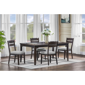 Higgins - 5 Piece Dining Room Set - Dark oak