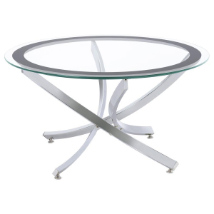 Brooke - Round Glass Top Coffee Table Metal Base - Chrome