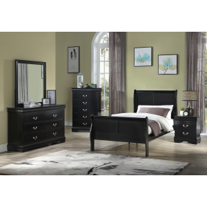 Louis Philip - Full 4 Piece Bedroom Set - Black