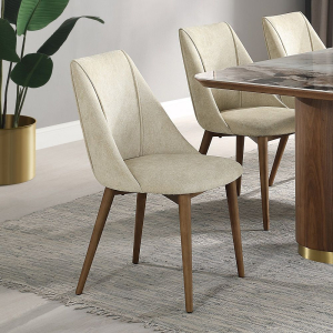 Willene - Side Chair (Set of 2) - Beige Fabric & Walnut