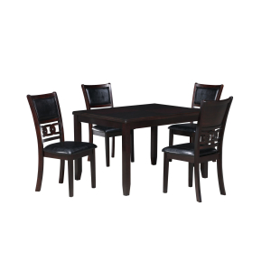 Gia - 5 Piece Rectangle Dining Set (Table & 4 Chairs) - Ebony