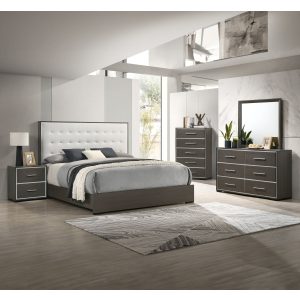 Sharpe - Queen 5 Piece Bedroom Set - Dark Gray