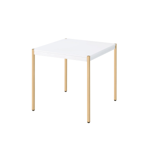 Otrac - End Table - White & Gold