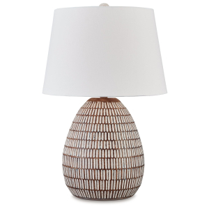 Darrich - Metal Table Lamp - Beige / White