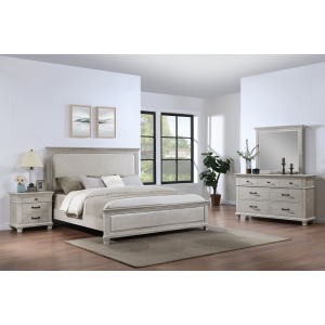 Silver Sands - 5/0 Queen 4 Piece Bedroom Set (Bed, Dresser, Mirror, Nightstand) - Gray