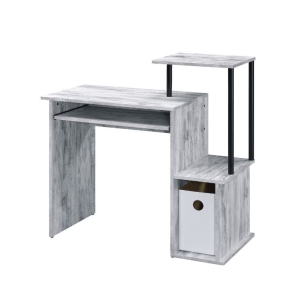 Lyphre - Computer Desk - Antique White & Black