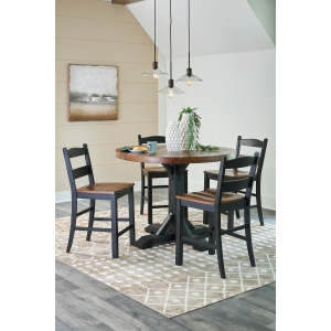 Valebeck - 6 Pc. - Counter Height Dining Table, 4 Barstools - Multi
