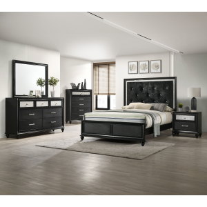 Lila - Queen 5 Piece Bedroom Set - Black