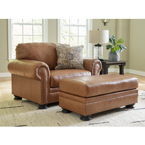Carianna - 2 Pc. - Chair And A Half, Ottoman - Caramel